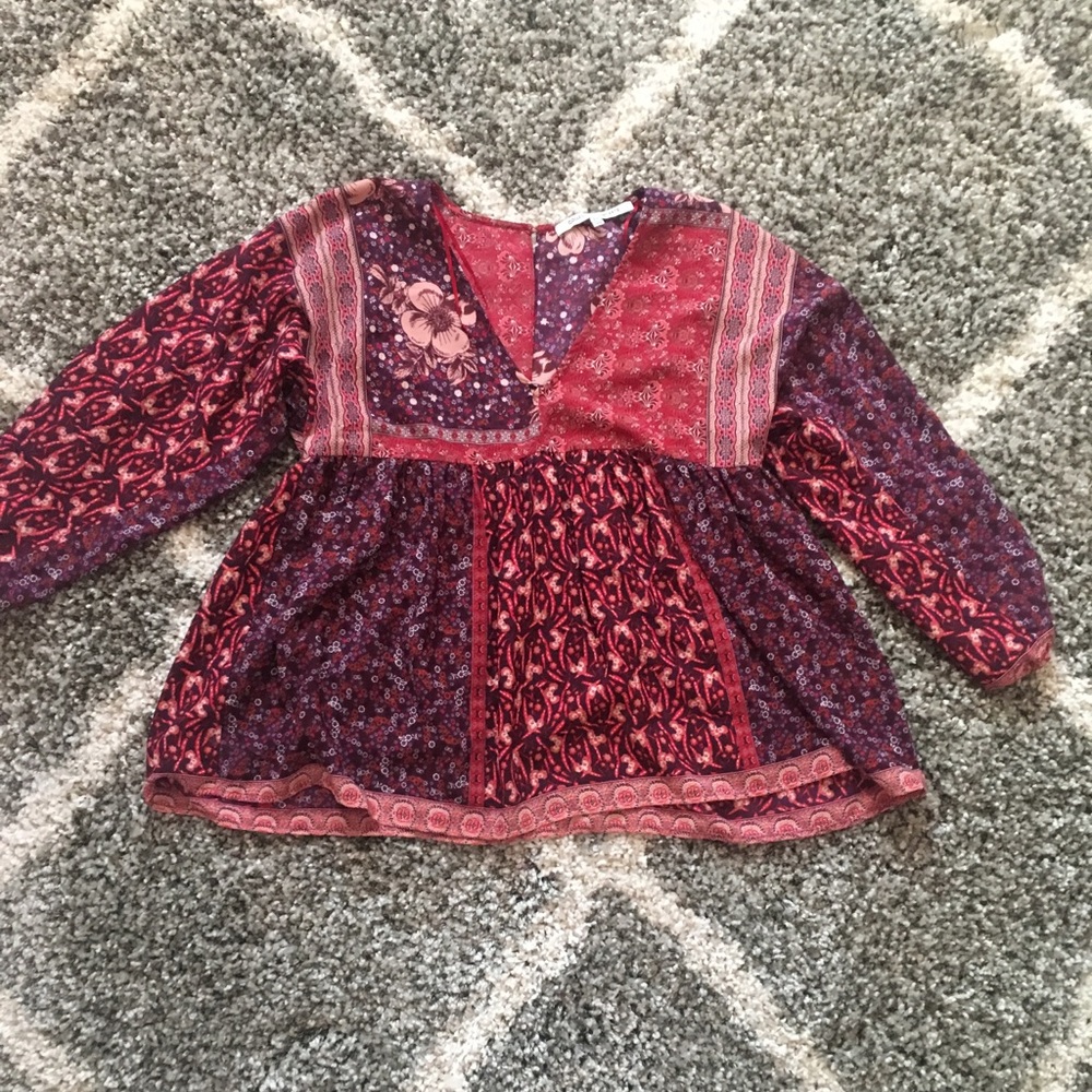 🌶🌶BOHO LONG SLEEVE PEPLUM TOP🌶🌶